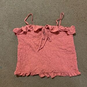 American eagle Pink Ruffle Camisole